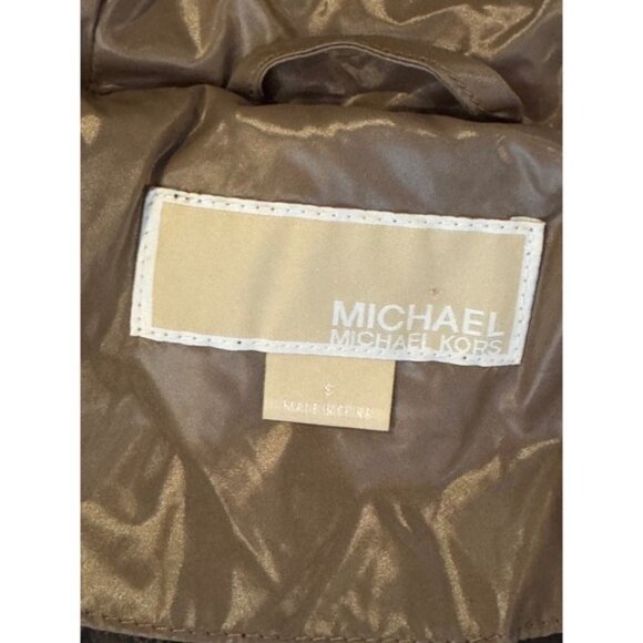 Michael Kors Coat Women Small Tan‎ Quilted Insulated Puffer Jacket Outdoor - Picture 15 of 15